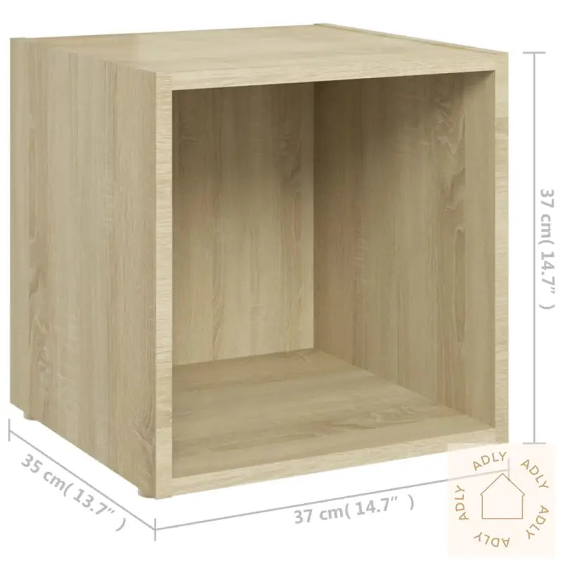 Tv-Benker 4 Stk Sonoma Eik 37X35X37 Cm Konstruert Tre