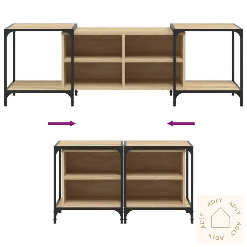 Tv-Benk Sonoma Eik 153X37X50 Cm Konstruert Tre
