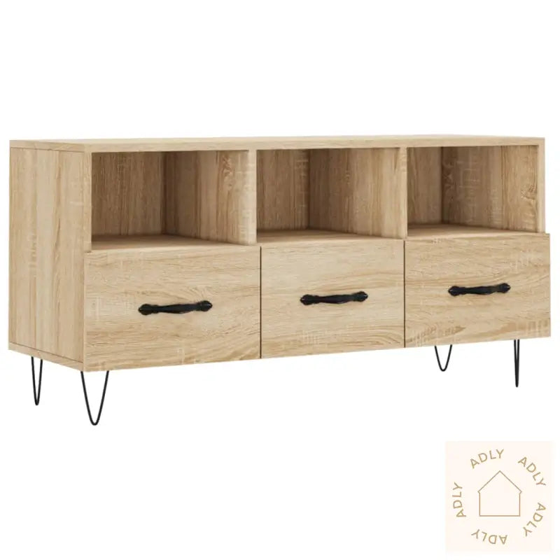 Tv-Benk Sonoma Eik 102X36X50 Cm Konstruert Tre