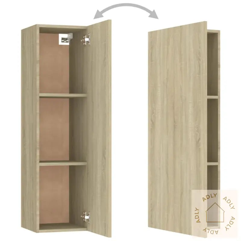 Tv-Benksett 3 Stk Sonoma Eik Konstruert Tre