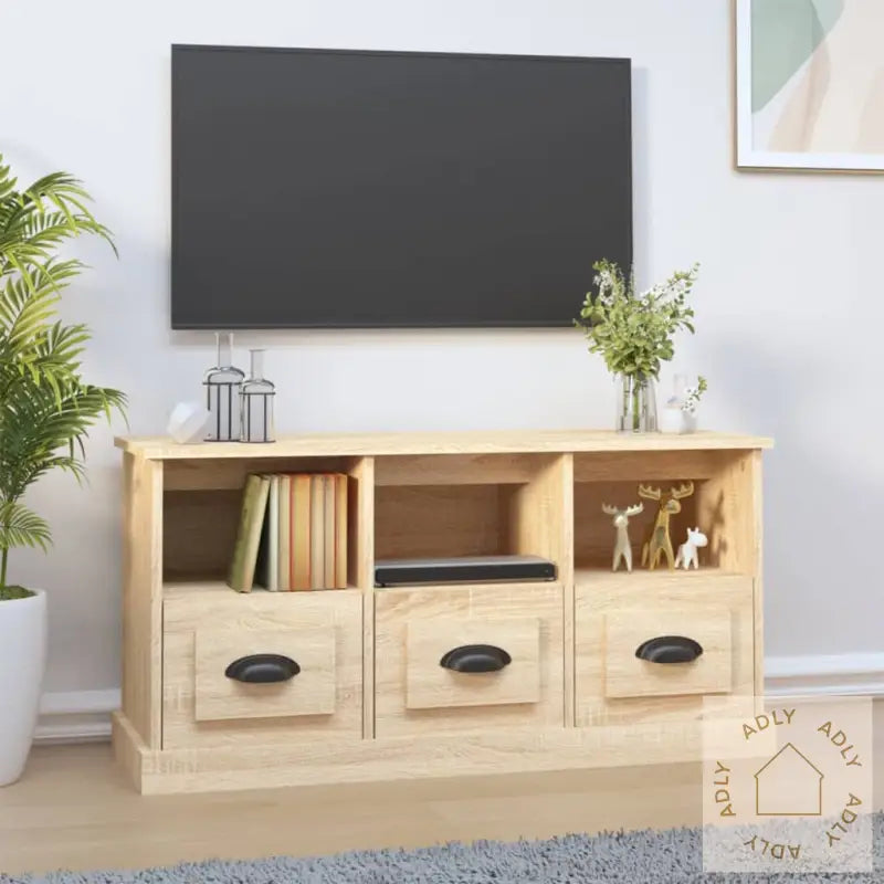 Tv-Benk Sonoma Eik 100X35X50 Cm Konstruert Tre