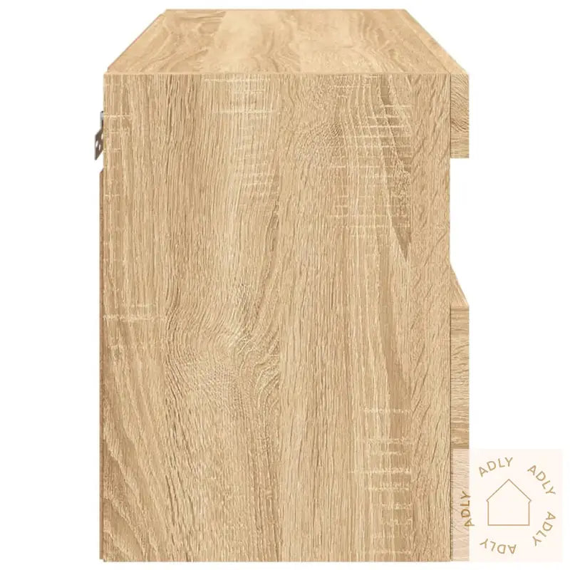 Vegghengt Tv-Benk Med Led Sonoma Eik 60X30X40 Cm