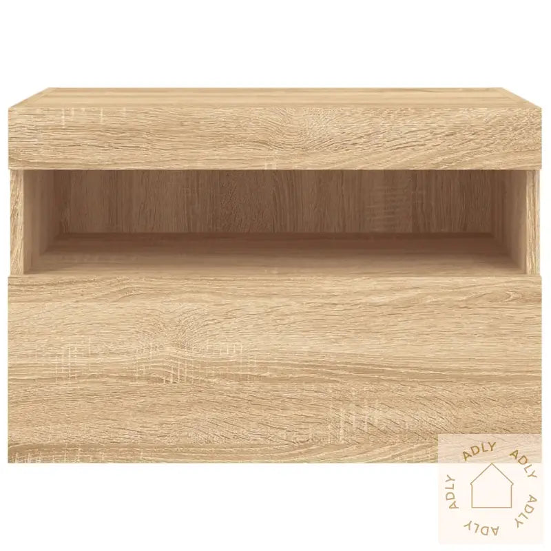 Vegghengt Tv-Benk Med Led Sonoma Eik 60X30X40 Cm