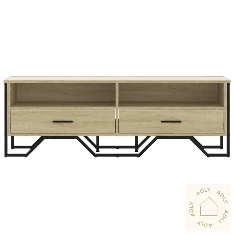 Tv-Benk Sonoma Eik 122X34X41 Cm Konstruert Tre