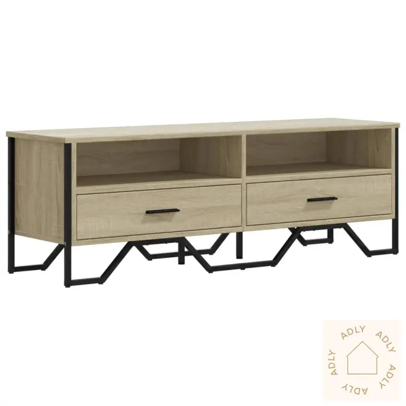 Tv-Benk Sonoma Eik 122X34X41 Cm Konstruert Tre