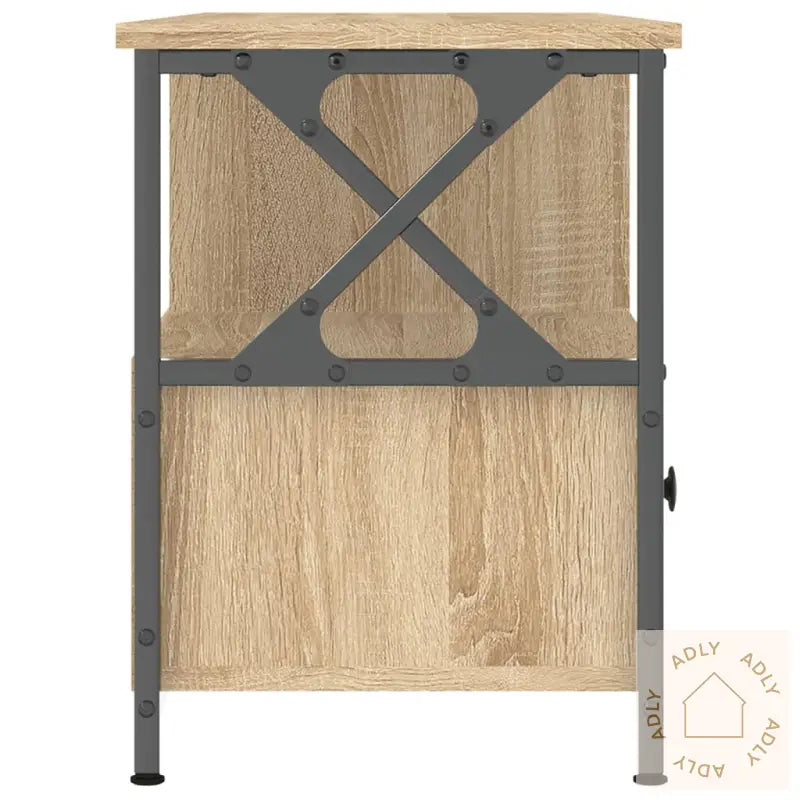 Tv-Benk Sonoma Eik 102X33X45 Cm Konstruert Tre Og Jern