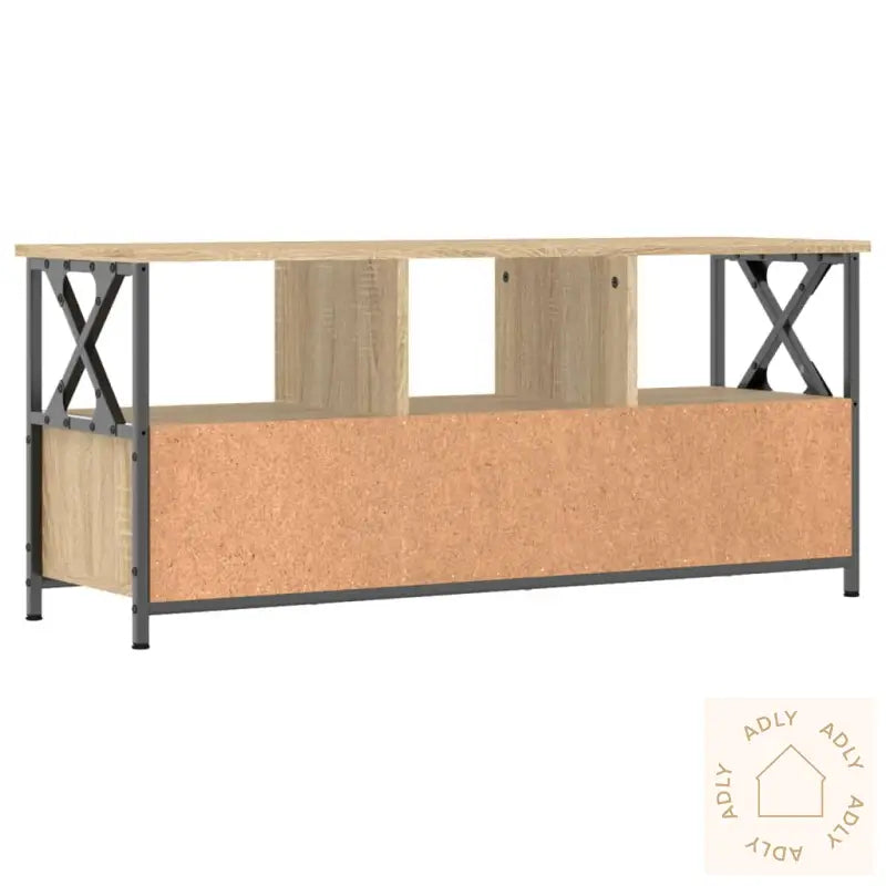 Tv-Benk Sonoma Eik 102X33X45 Cm Konstruert Tre Og Jern