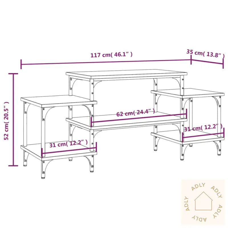 Tv-Benk Sonoma Eik 117X35X52 Cm Konstruert Tre