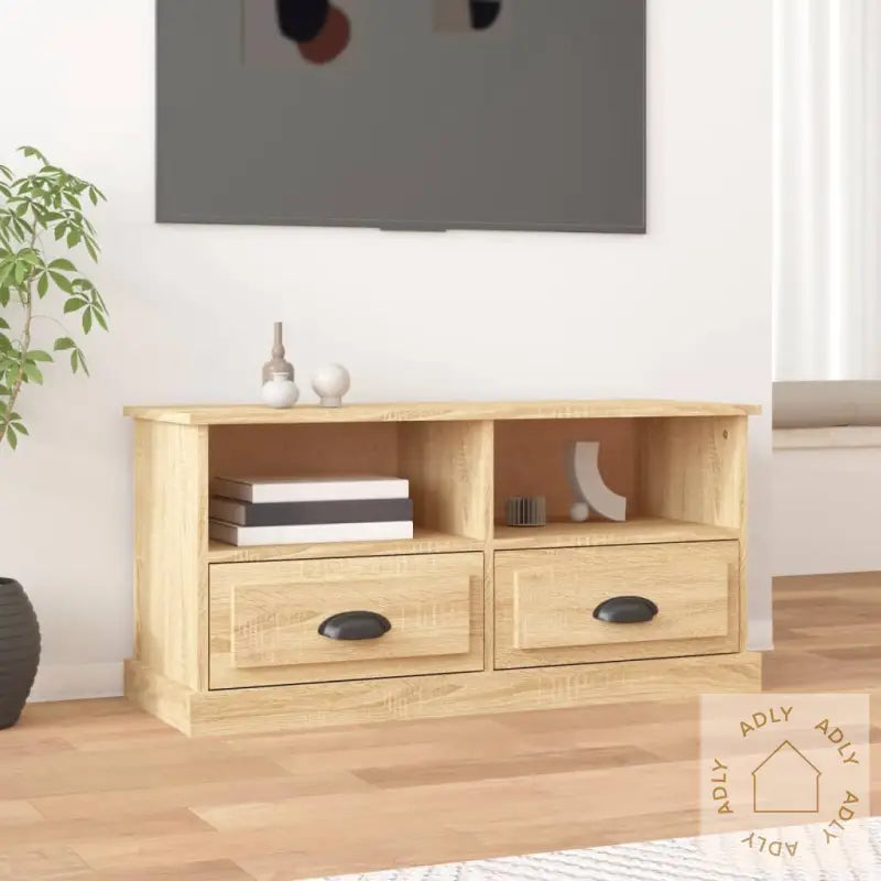 Tv-Benk Sonoma Eik 93X35,5X45 Cm Konstruert Tre