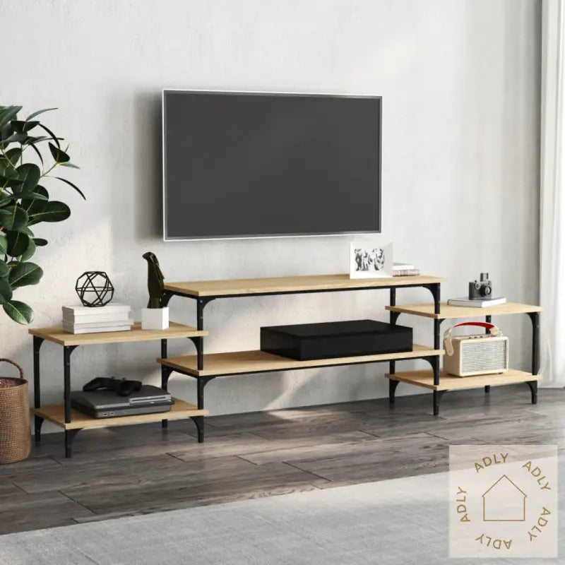 Tv-Benk Sonoma Eik 197X35X52 Cm Konstruert Tre