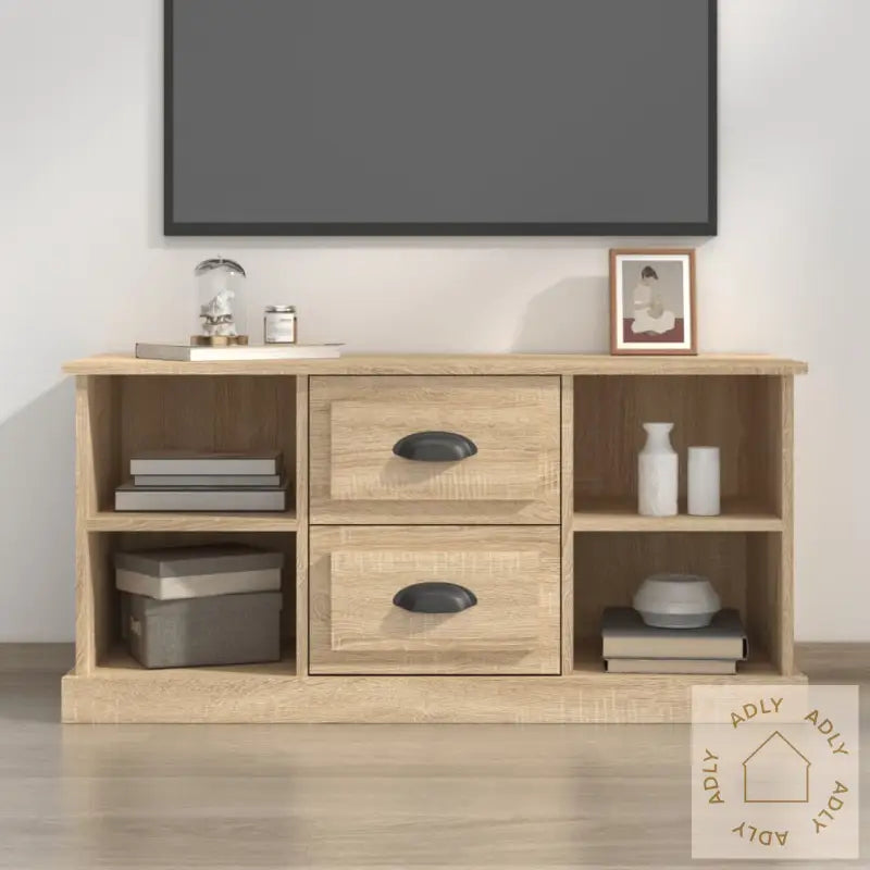 Tv-Benk Sonoma Eik 99,5X35,5X48 Cm Konstruert Tre