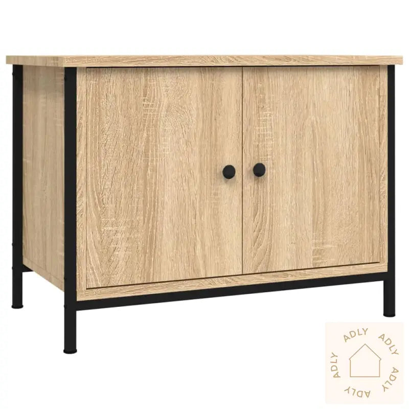 Tv-Benk Med Dører Sonoma Eik 60X35X45 Cm Konstruert Tre
