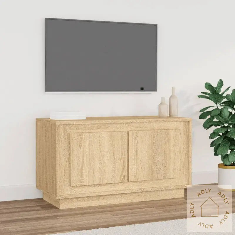 Tv-Benk Sonoma Eik 80X35X45 Cm Konstruert Tre