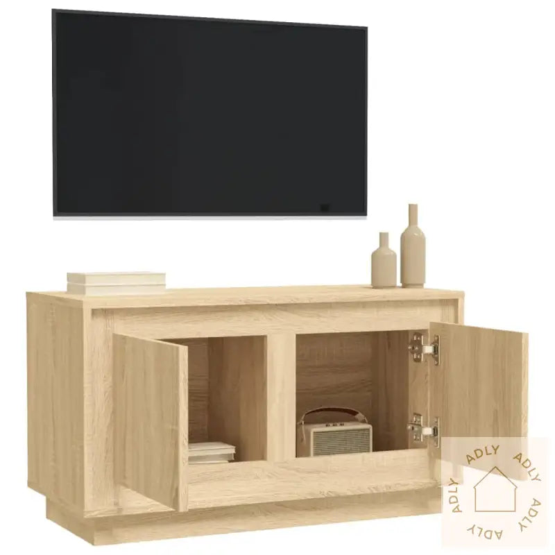 Tv-Benk Sonoma Eik 80X35X45 Cm Konstruert Tre