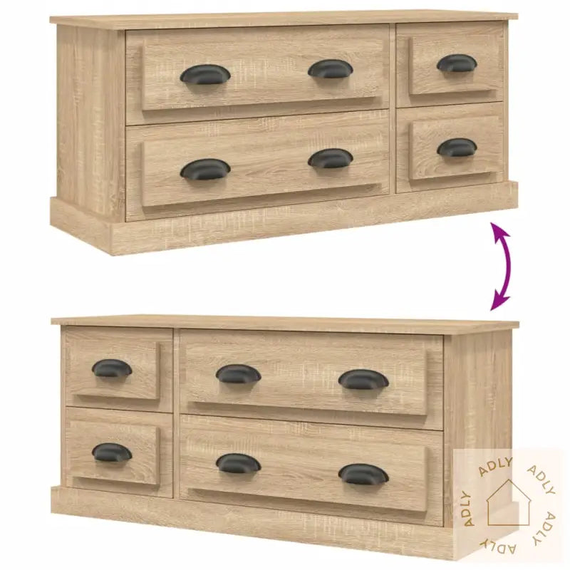 Tv-Benk Sonoma Eik 100X35,5X45 Cm Konstruert Tre