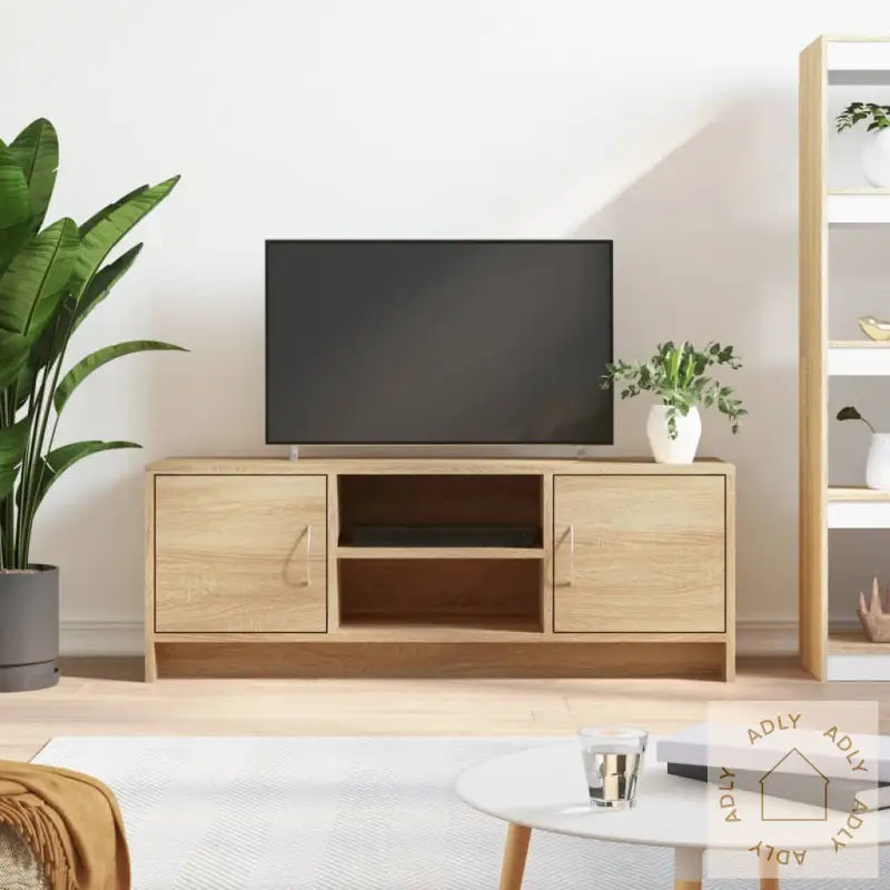 Tv-Benk Sonoma Eik 102X30X37,5 Cm Konstruert Tre