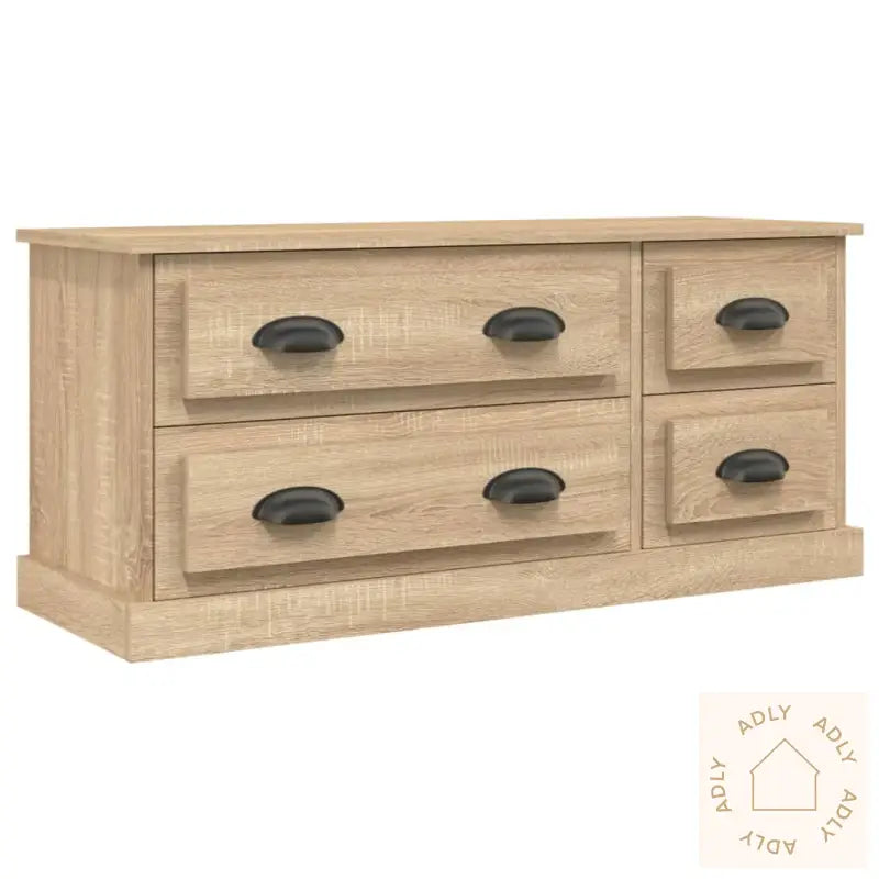 Tv-Benk Sonoma Eik 100X35,5X45 Cm Konstruert Tre