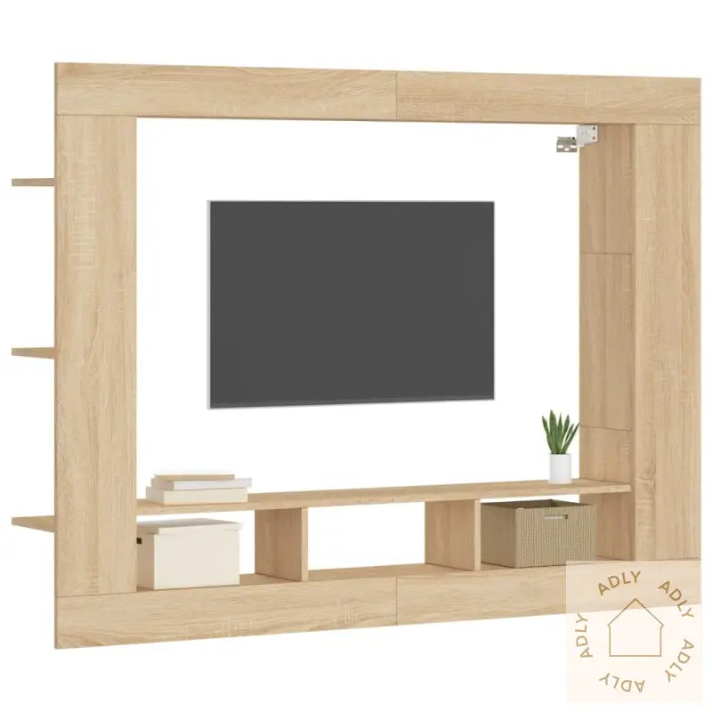 Tv-Benk Sonoma Eik 152X22X113 Cm Konstruert Tre
