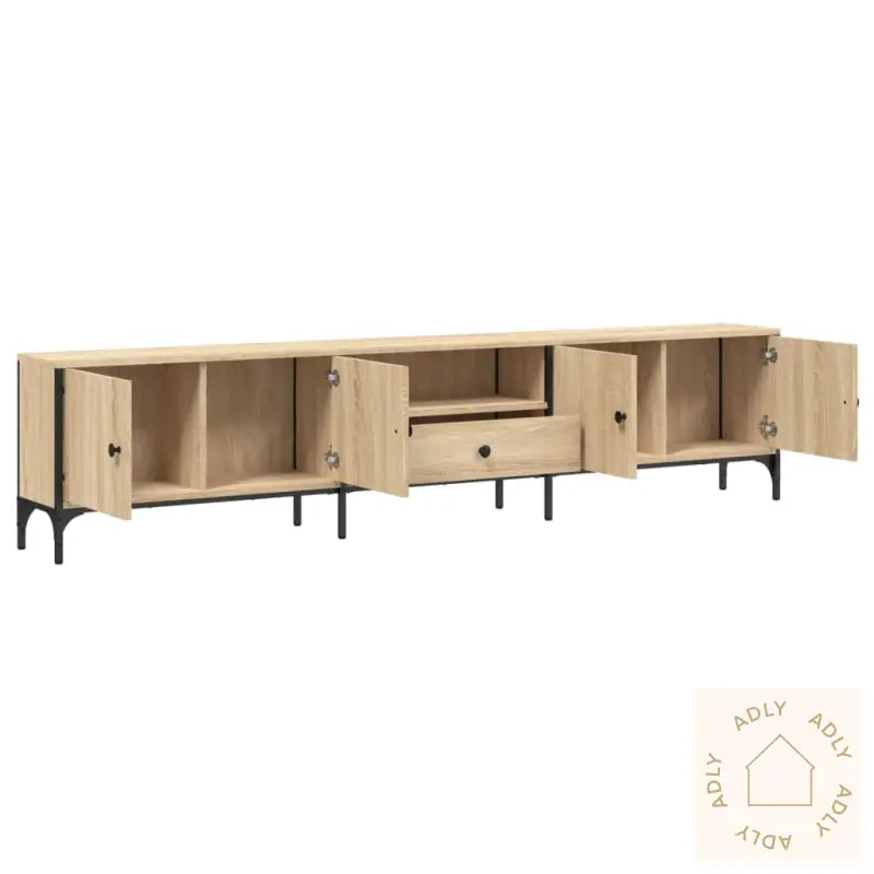 Tv-Benk Med Skuff Sonoma Eik 200X25X44 Cm Konstruert Tre