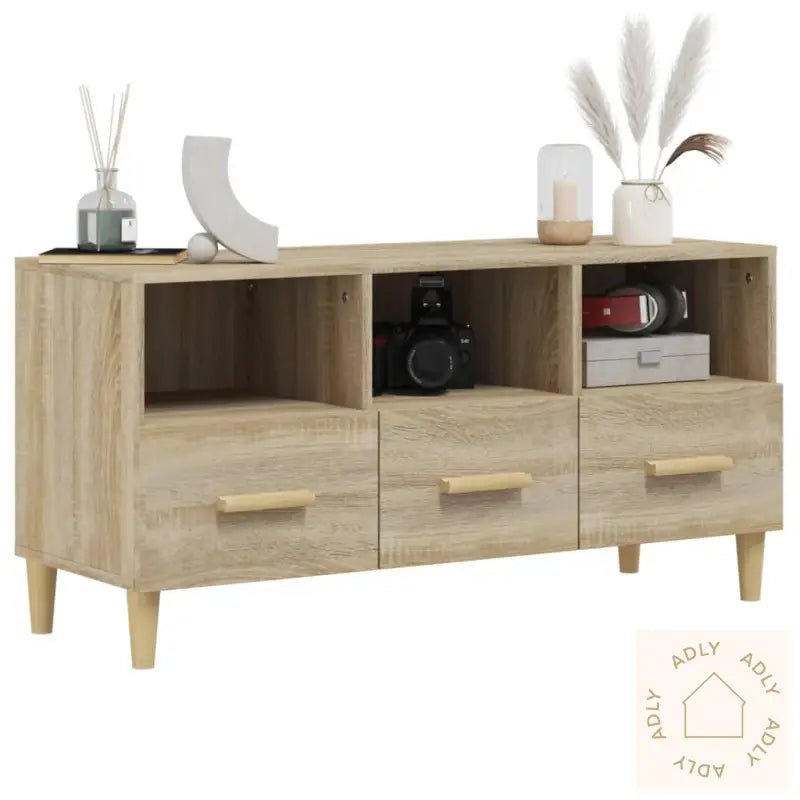 Tv-Benk Sonoma Eik 102X36X50 Cm Konstruert Tre