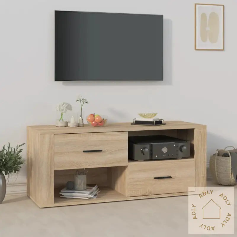 Tv-Benk Sonoma Eik 100X35X40 Cm Konstruert Tre