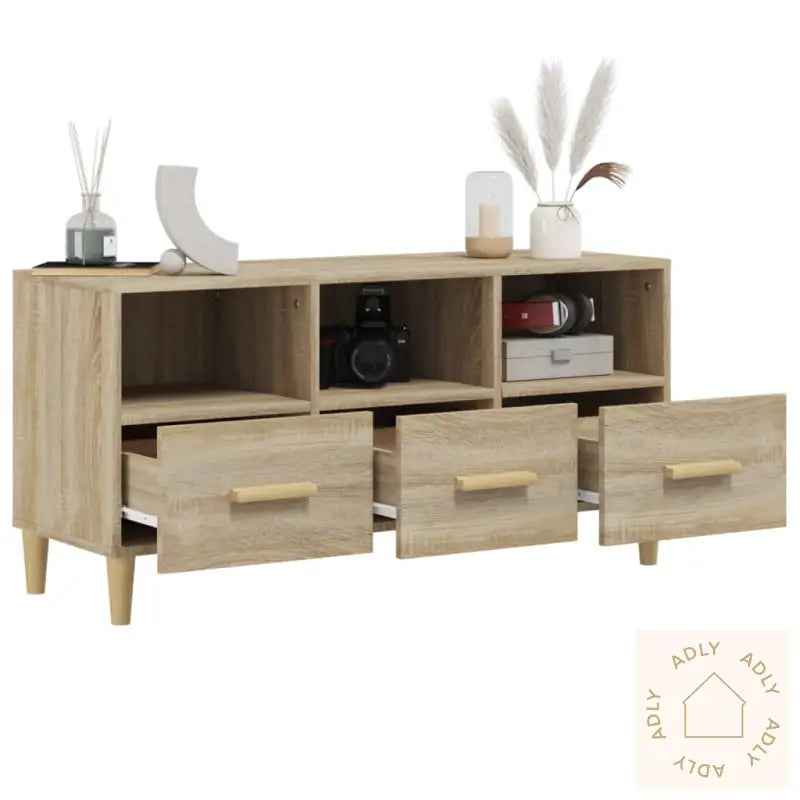 Tv-Benk Sonoma Eik 102X36X50 Cm Konstruert Tre