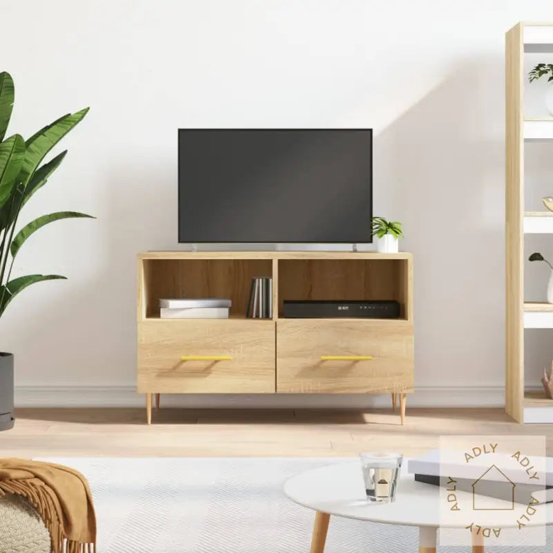 Tv-Benk Sonoma Eik 80X36X50 Cm Konstruert Tre