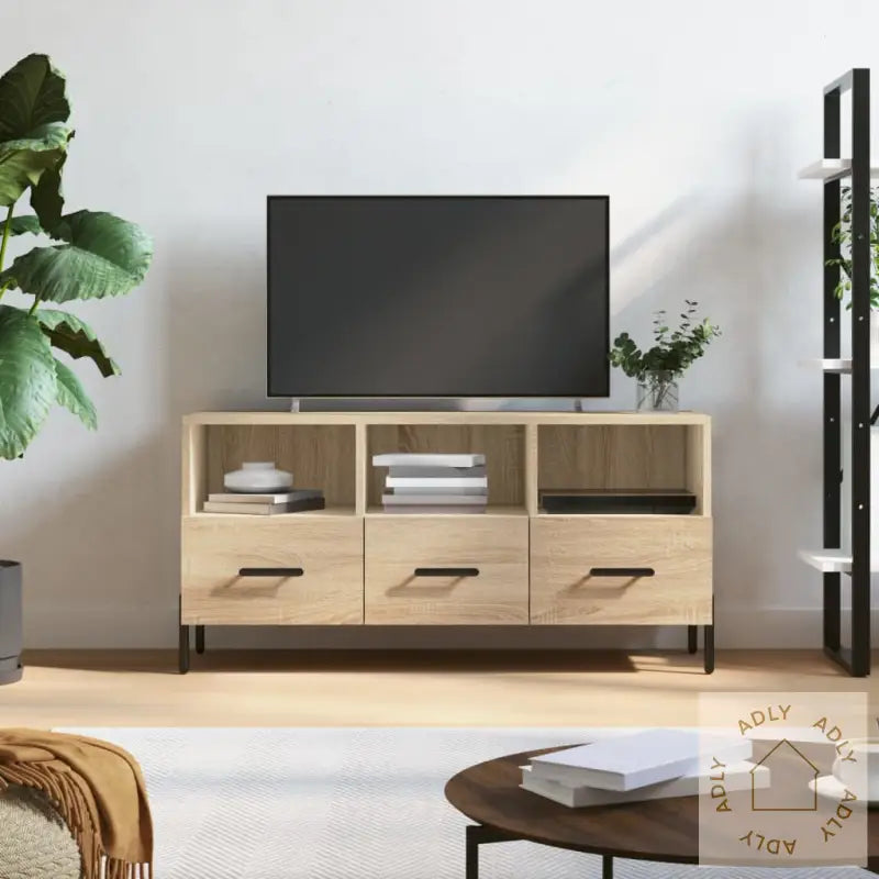 Tv-Benk Sonoma Eik 102X36X50 Cm Konstruert Tre