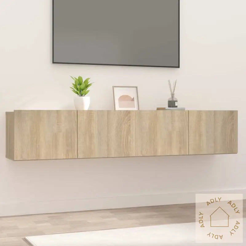 Tv-Benker 2 Stk Sonoma Eik 80X30X30 Cm Konstruert Tre