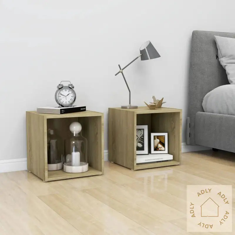 Tv-Benk Sonoma Eik 37X35X37 Cm Konstruert Tre