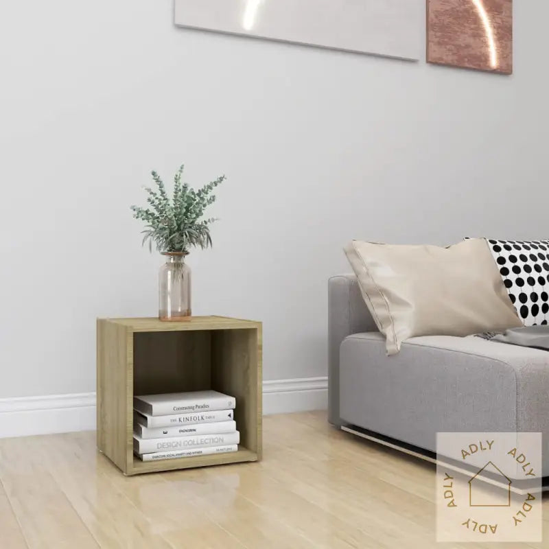 Tv-Benk Sonoma Eik 37X35X37 Cm Konstruert Tre