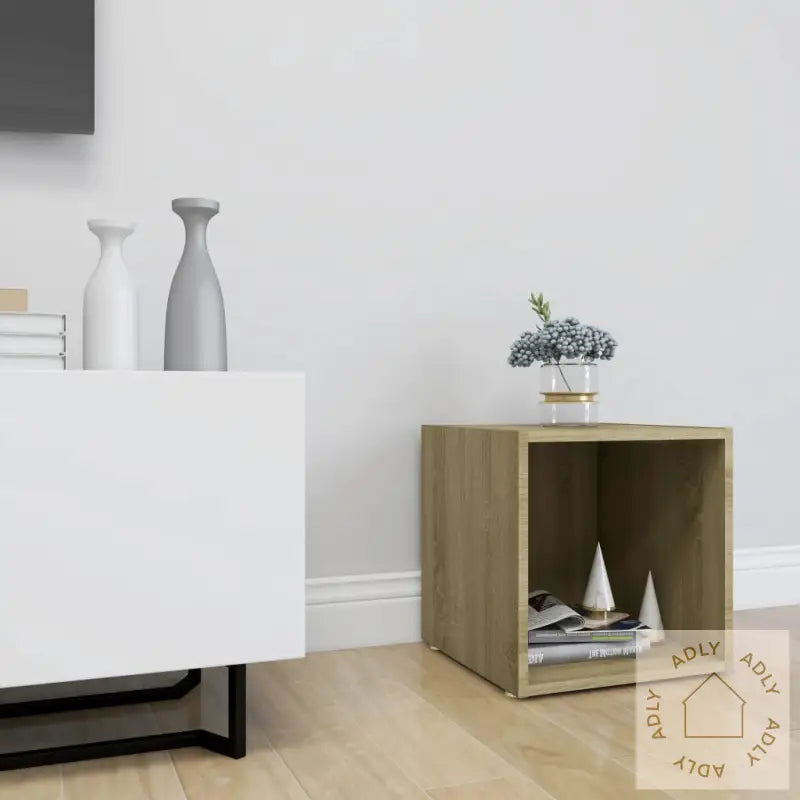 Tv-Benk Sonoma Eik 37X35X37 Cm Konstruert Tre