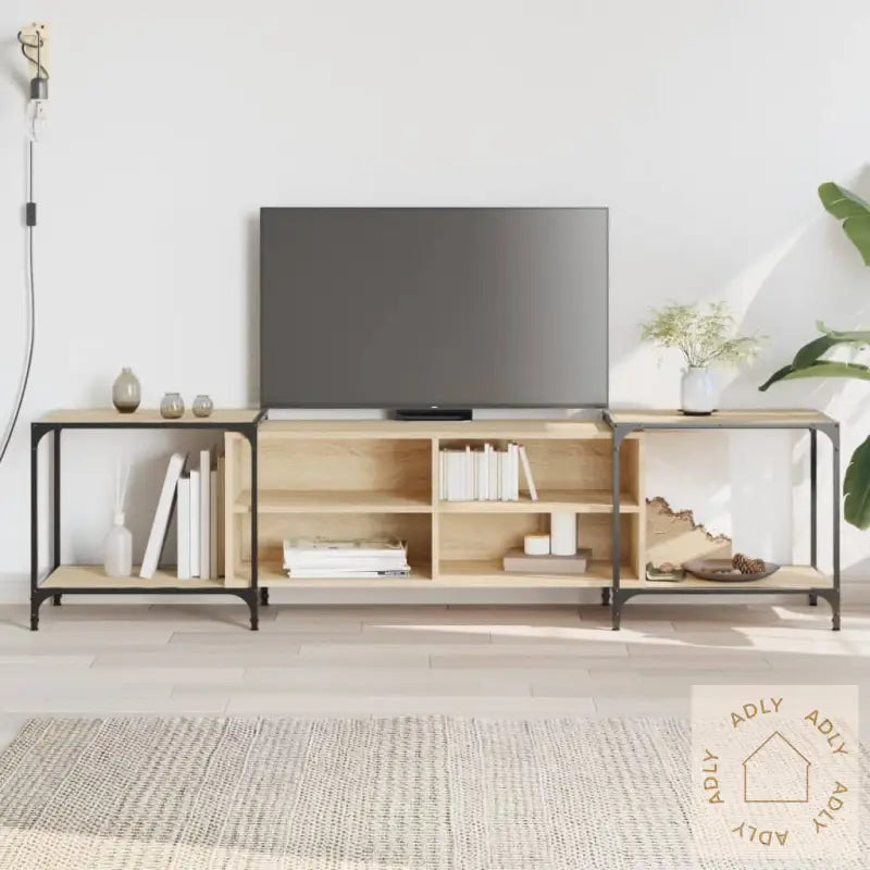 Tv-Benk Sonoma Eik 203X37X50 Cm Konstruert Tre