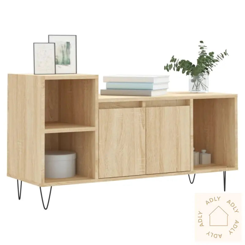 Tv-Benk Sonoma Eik 100X35X55 Cm Konstruert Tre