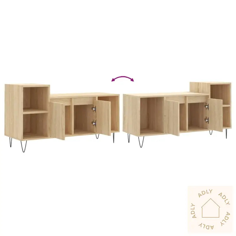 Tv-Benk Sonoma Eik 100X35X55 Cm Konstruert Tre