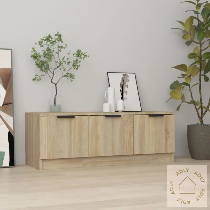 Tv-Benk Sonoma Eik 102X35X36,5 Cm Konstruert Tre