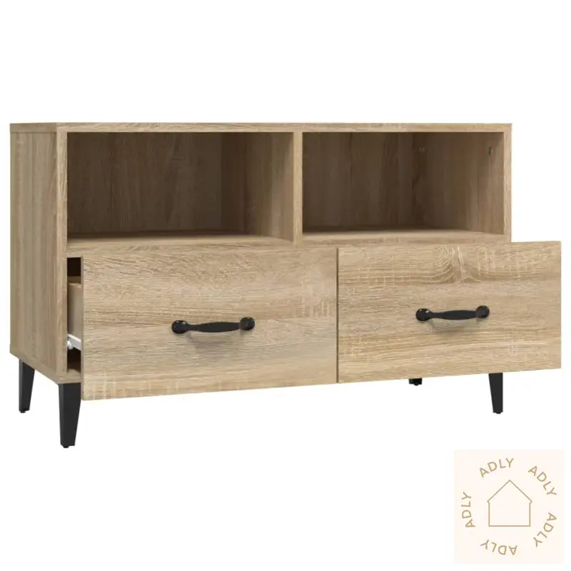 Tv-Benk Sonoma Eik 80X36X50 Cm Konstruert Tre