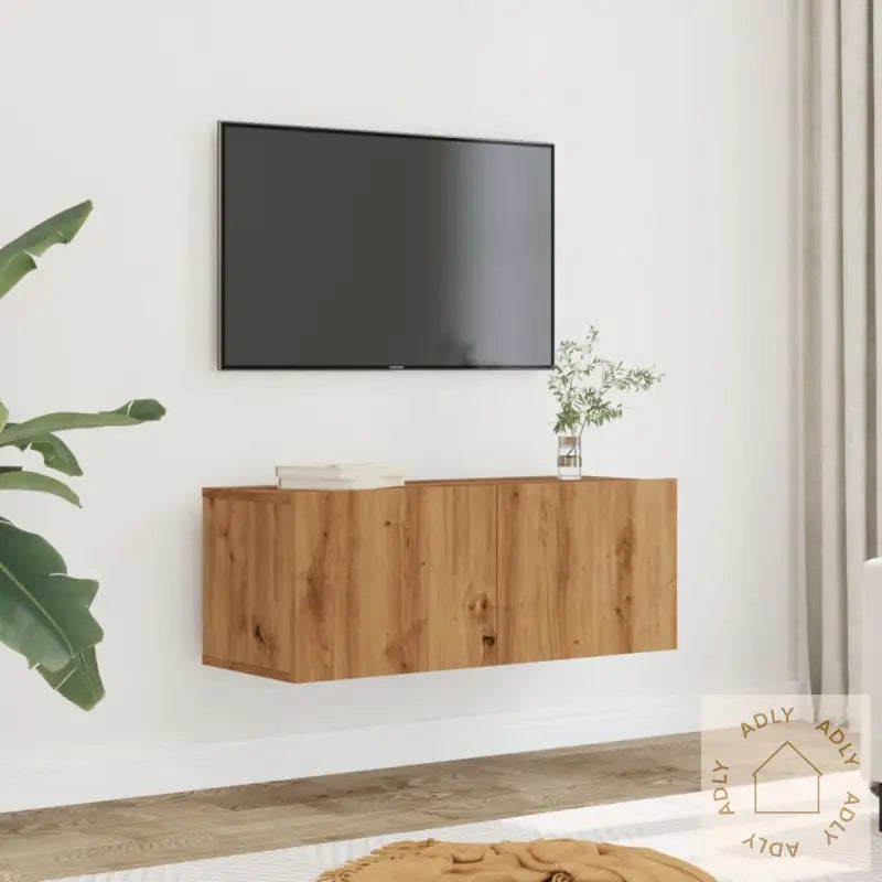 Veggmonterte Tv-Benker 2 Stk Artisan Eik 80X30X30 Cm