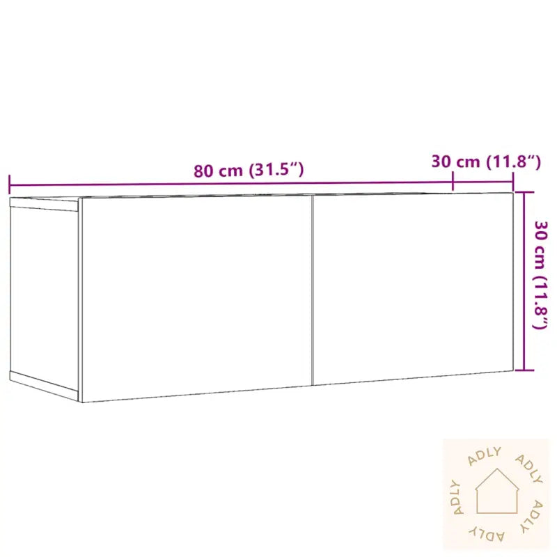Veggmonterte Tv-Benker 2 Stk Artisan Eik 80X30X30 Cm