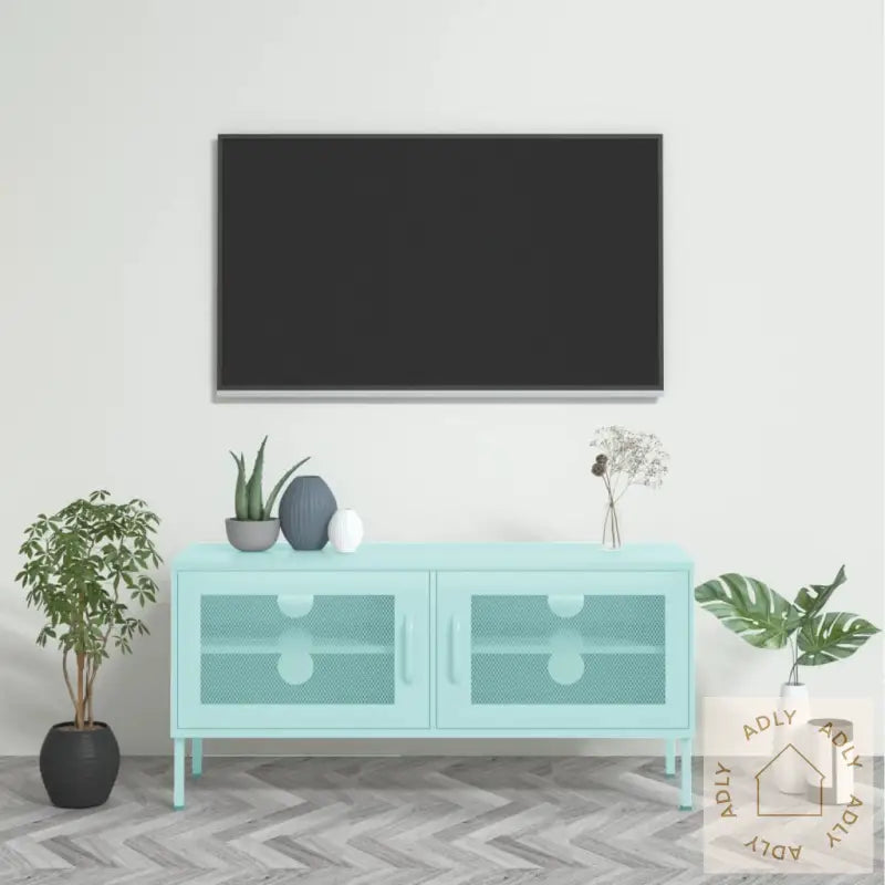 Tv-Benk Myntegrønn 105X35X50 Cm Stål