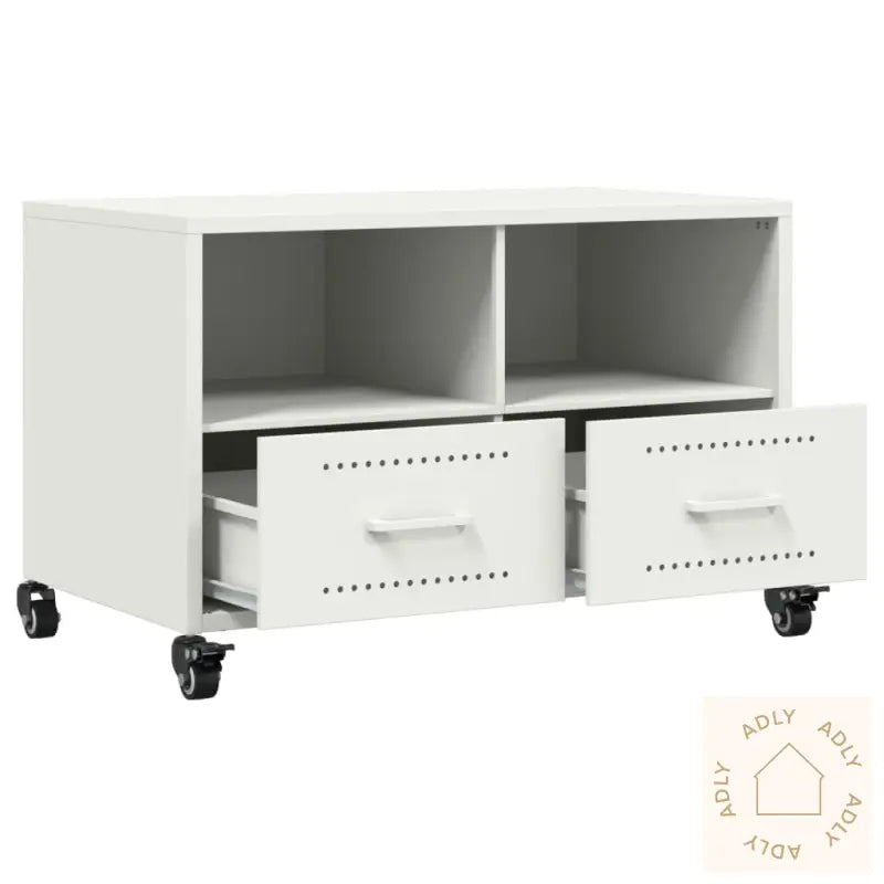 Tv-Benk Hvit 68X39X43,5 Cm Stål