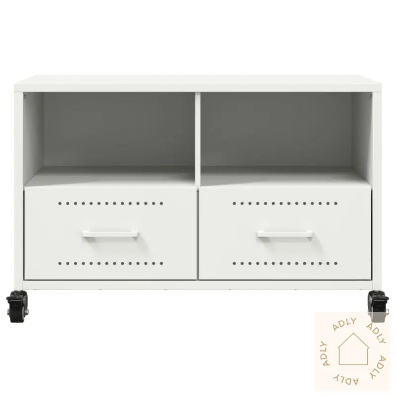 Tv-Benk Hvit 68X39X43,5 Cm Stål