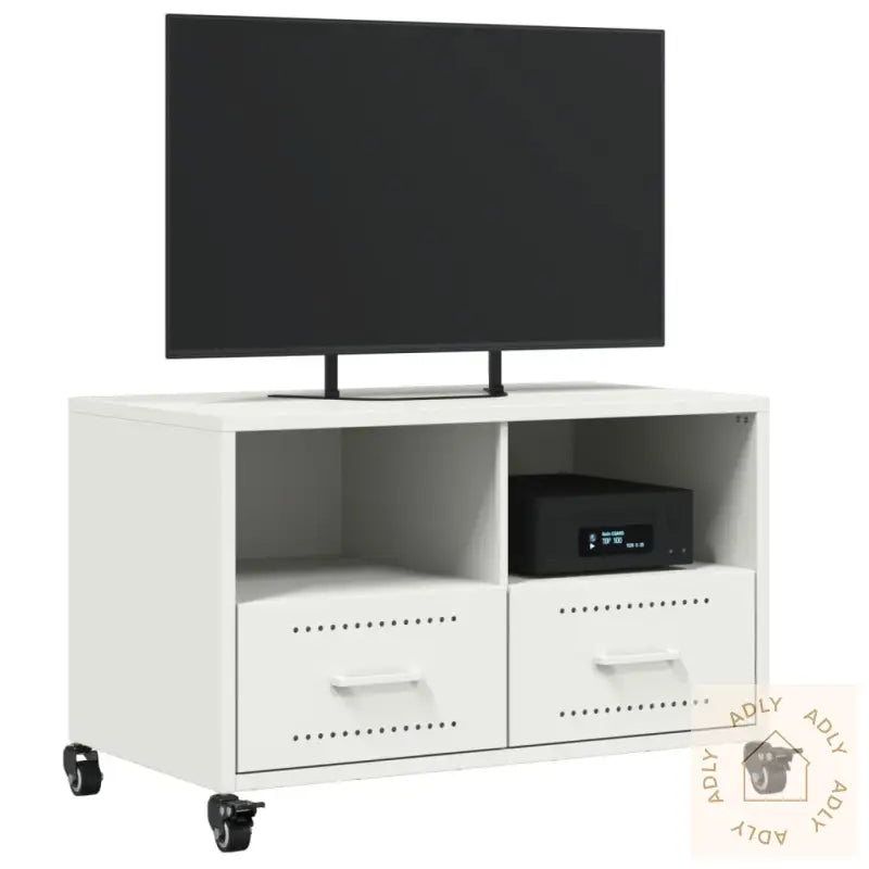 Tv-Benk Hvit 68X39X43,5 Cm Stål