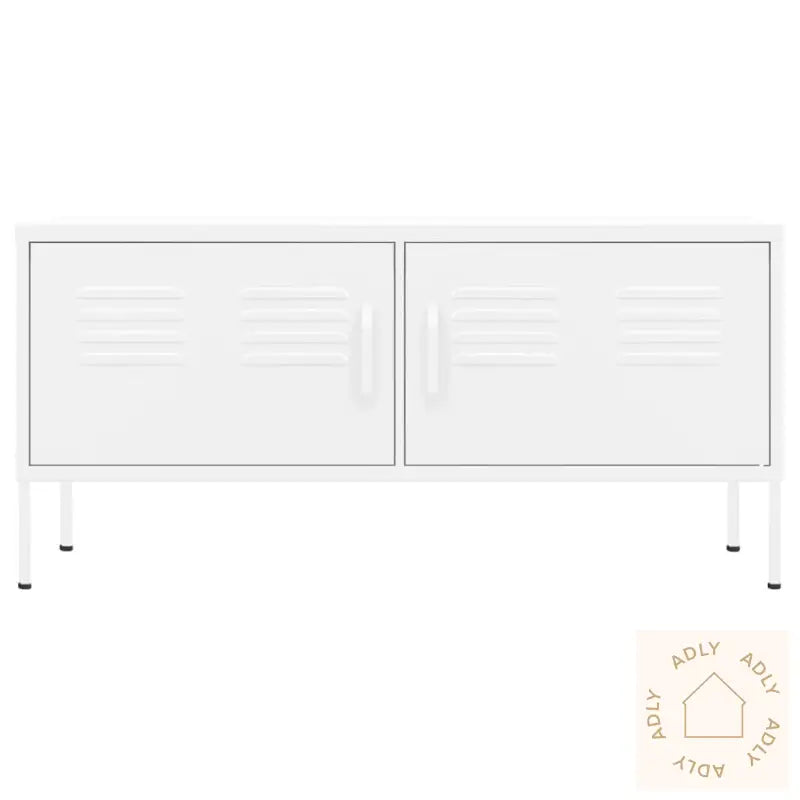 Tv-Benk Hvit 105X35X50 Cm Stål