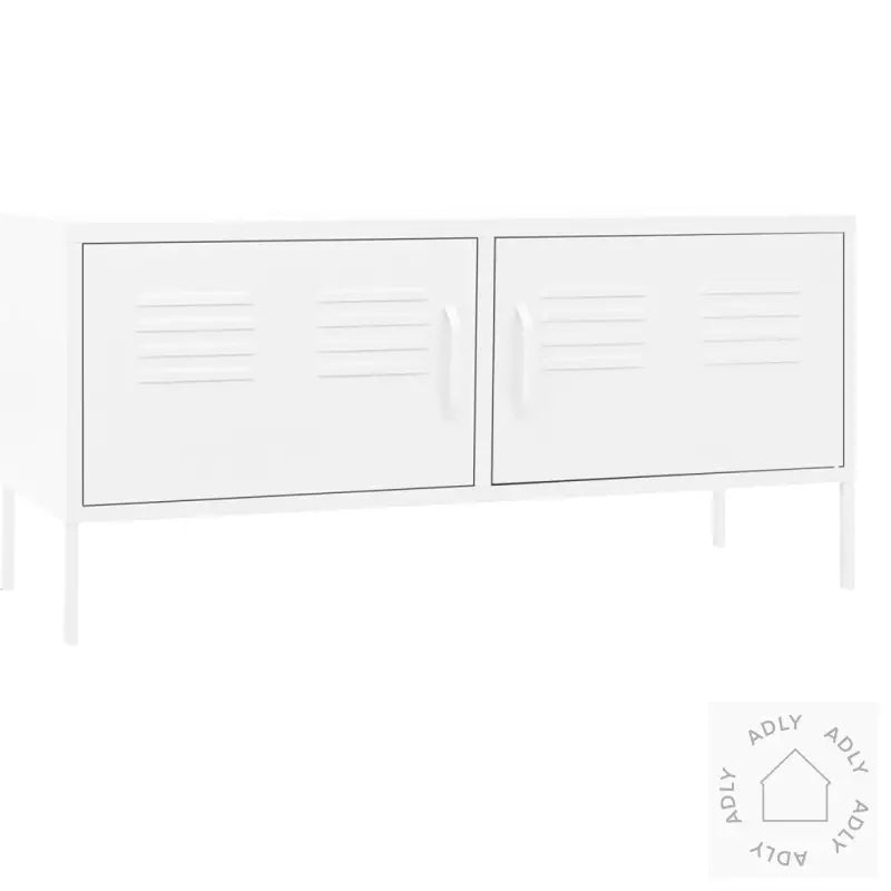 Tv-Benk Hvit 105X35X50 Cm Stål