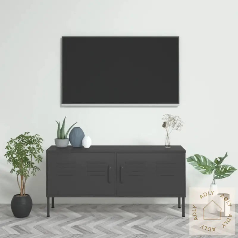 Tv-Benk Antrasitt 105X35X50 Cm Stål