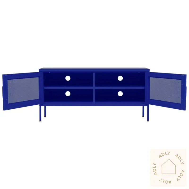 Tv-Benk Marineblå 105X35X50 Cm Stål