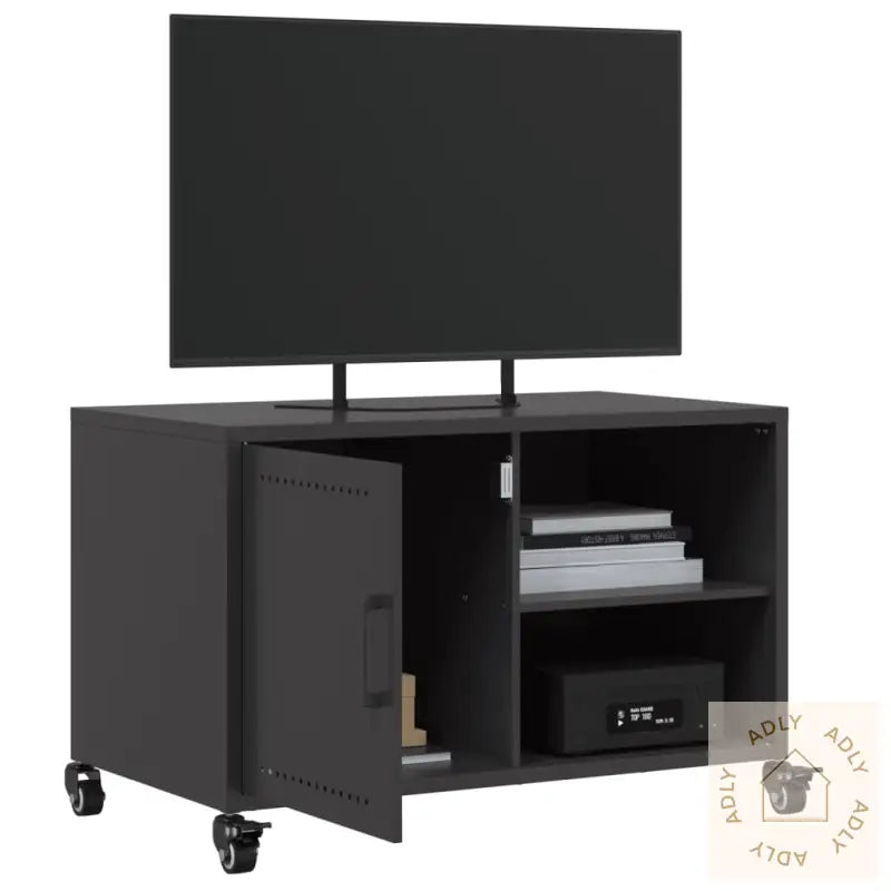 Tv-Benk Svart 68X39X43,5 Cm Stål