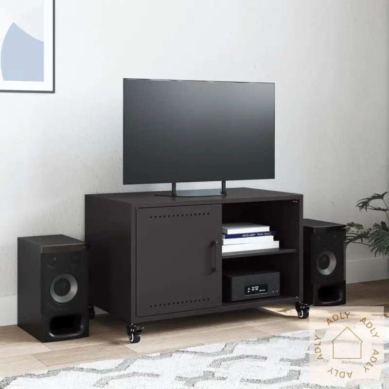 Tv-Benk Svart 68X39X43,5 Cm Stål