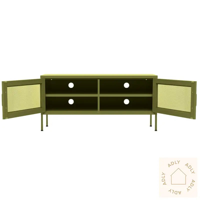 Tv-Benk Olivengrønn 105X35X50 Cm Stål